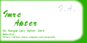 imre apter business card